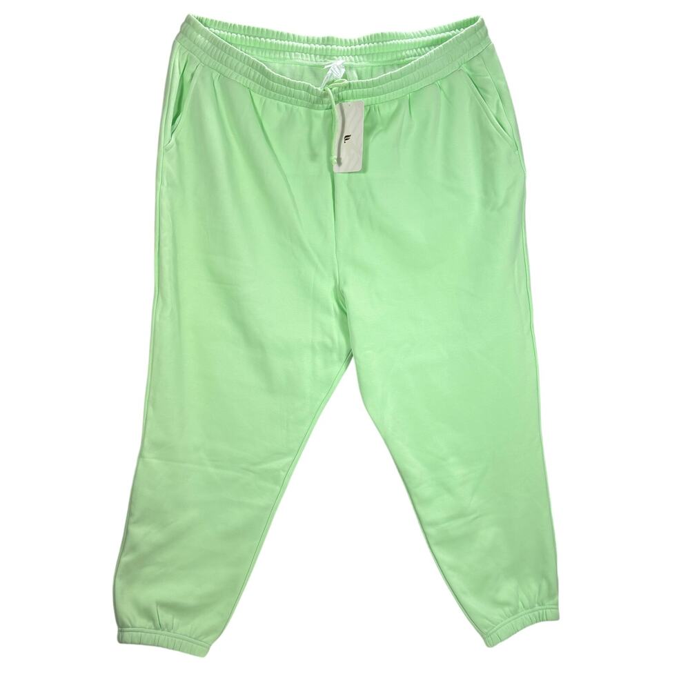 Fabletics Maddie Sweatpants 4X/22-24 Neon Green Fleece Joggers Relaxed Fit NWT